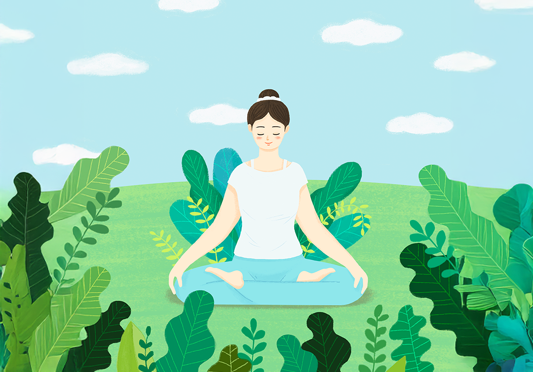 마이크로 웰니스를 명상으로 실천 중인 여성