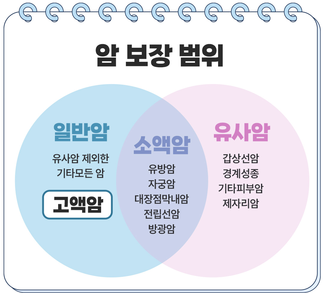 보험무물 제자리암 암 보장 범위 일반암 소액암 유사암 고액암