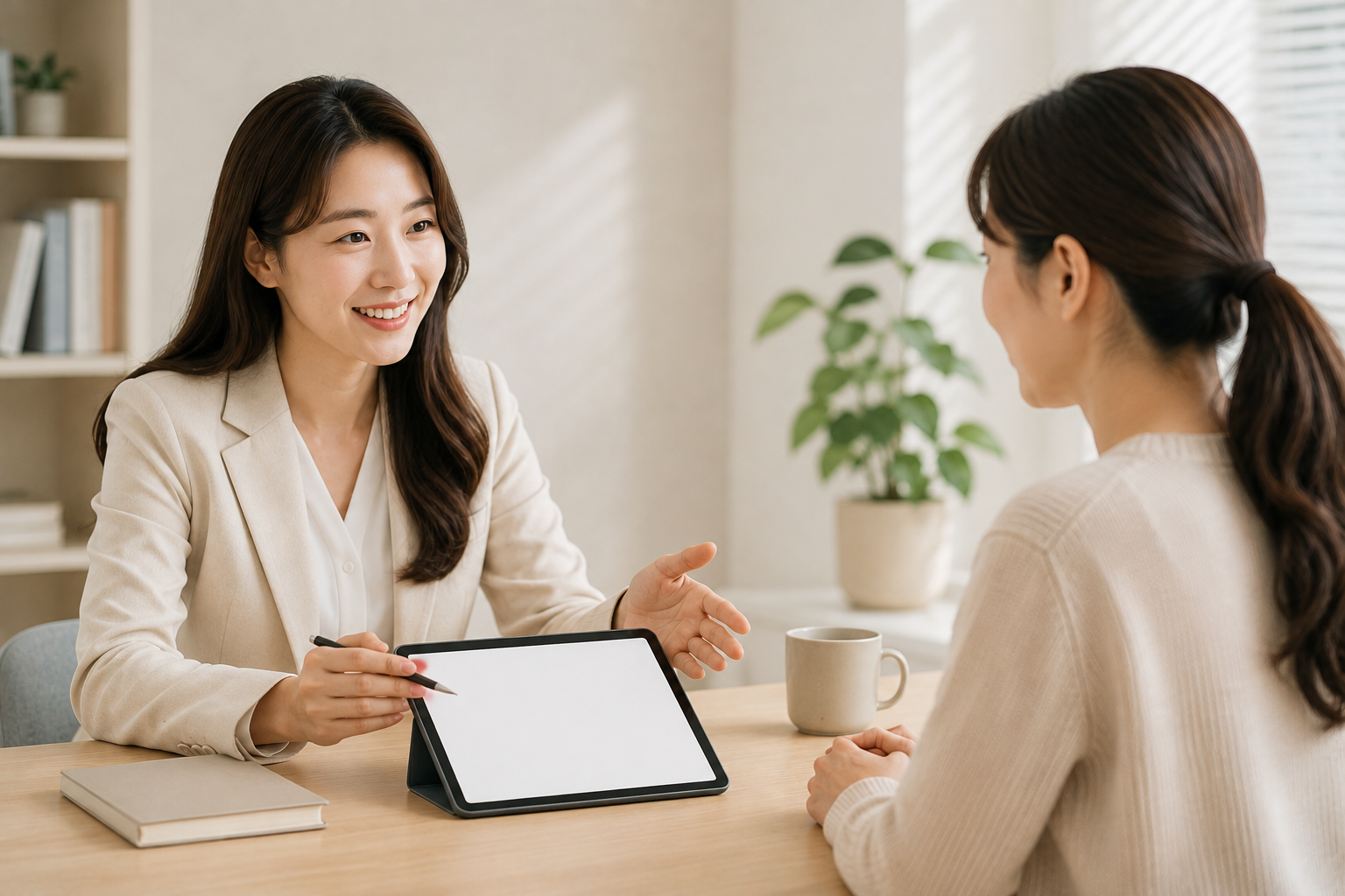 고객과 상담하는 교보생명 FP